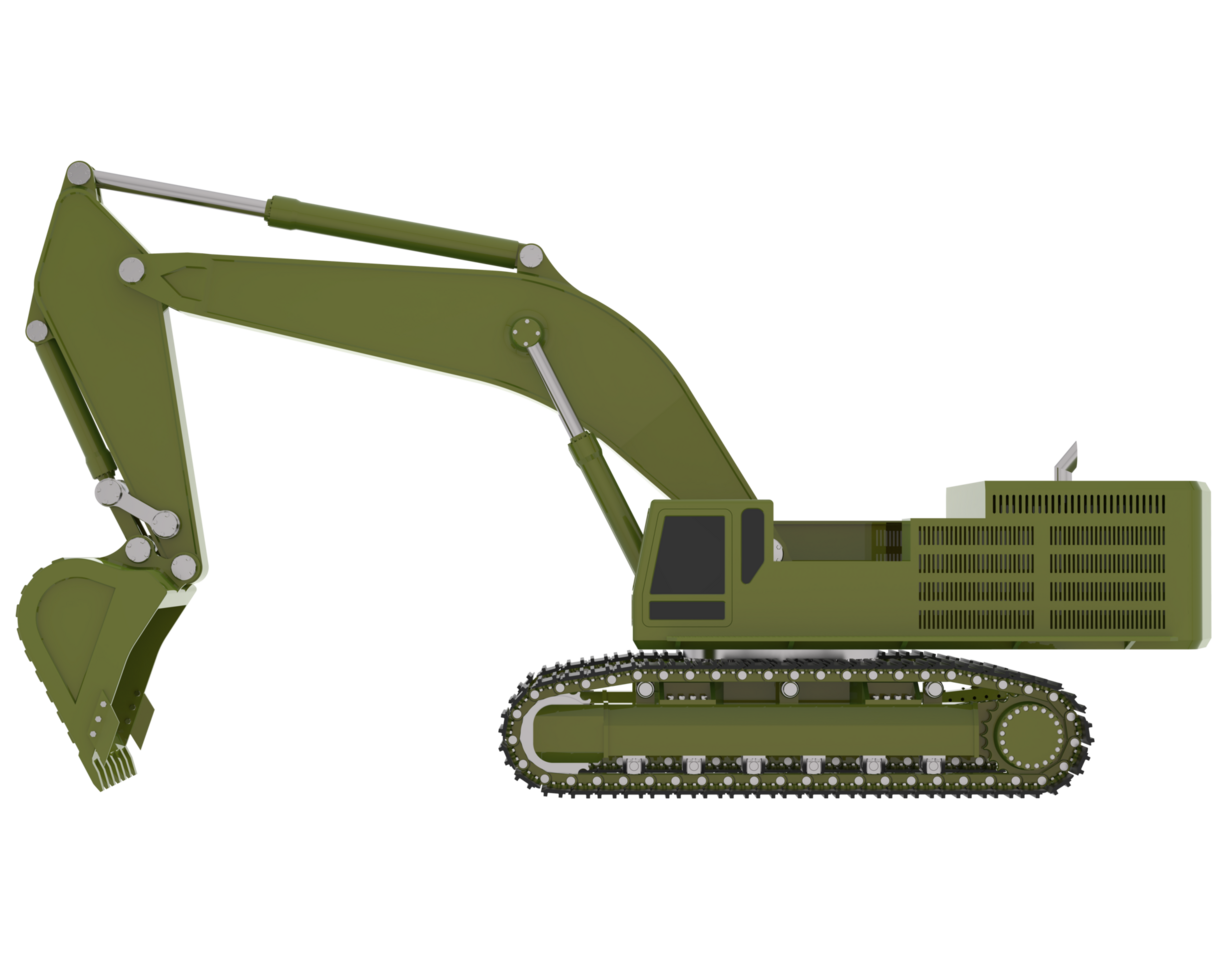 Excavator isolated on background. 3d rendering - illustration png