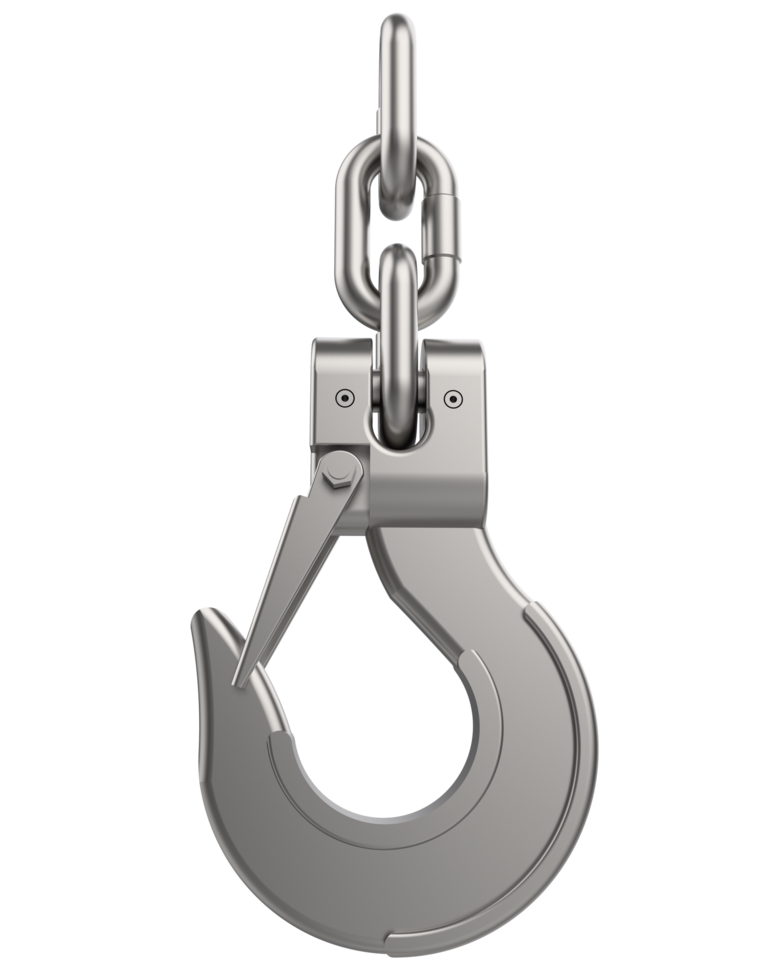 Crane hook isolated on background. 3d rendering - illustration png