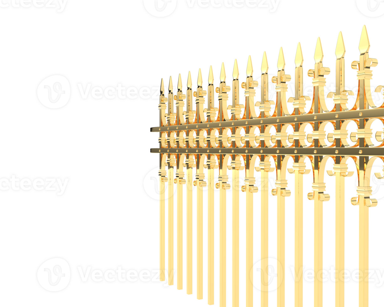 metallisk staket isolerat på bakgrund. 3d tolkning - illustration png