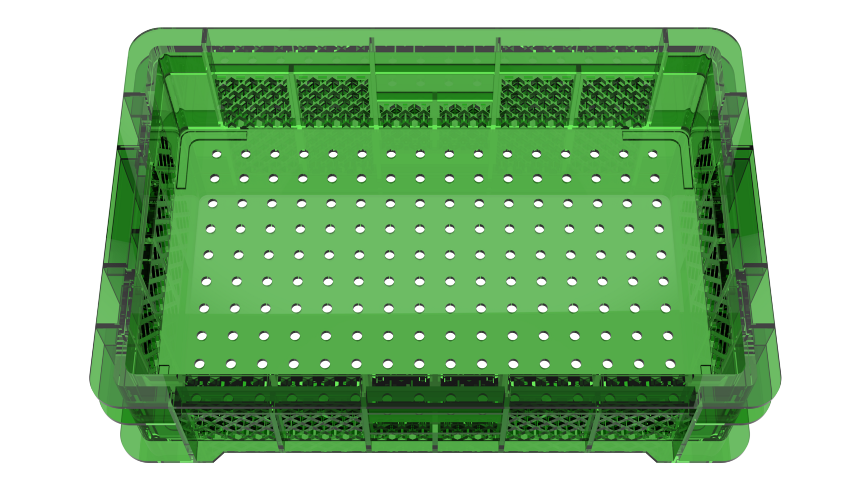 Plastic crate isolated on background. 3d rendering illustration