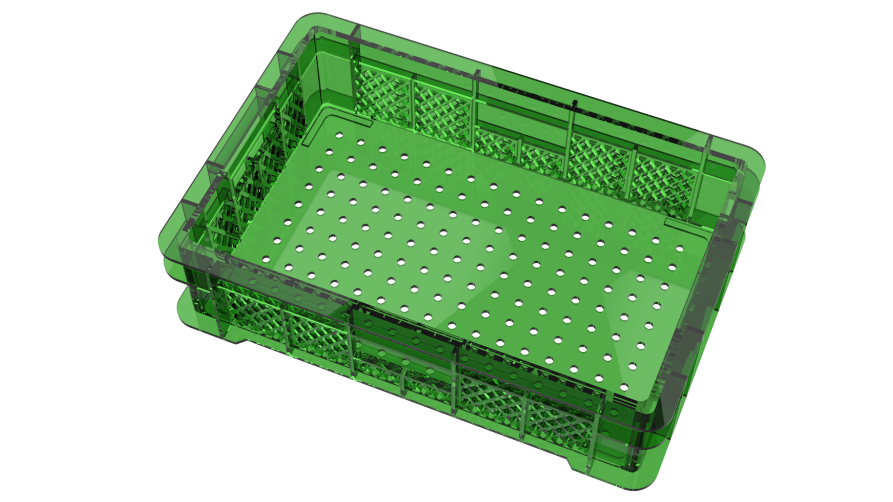 Plastic crate isolated on background. 3d rendering illustration