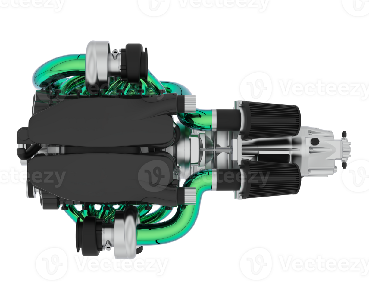 Supercar engine isolated on background. 3d rendering - illustration png