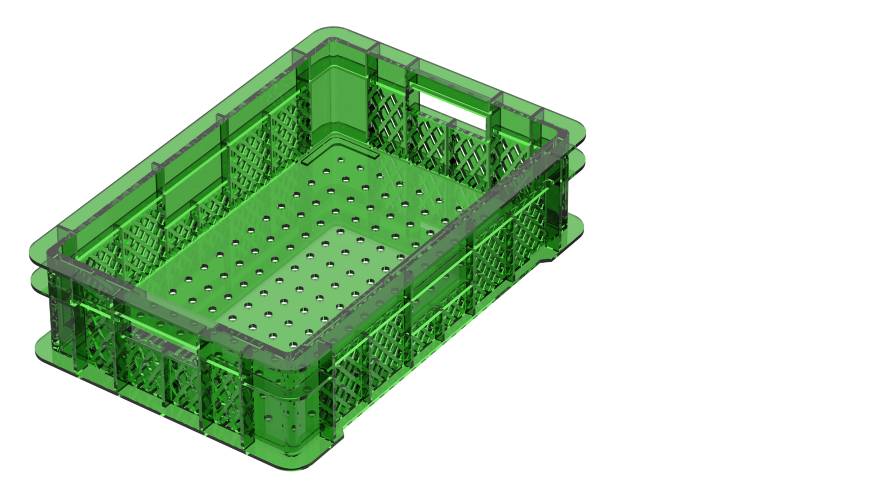Plastic crate isolated on background. 3d rendering illustration