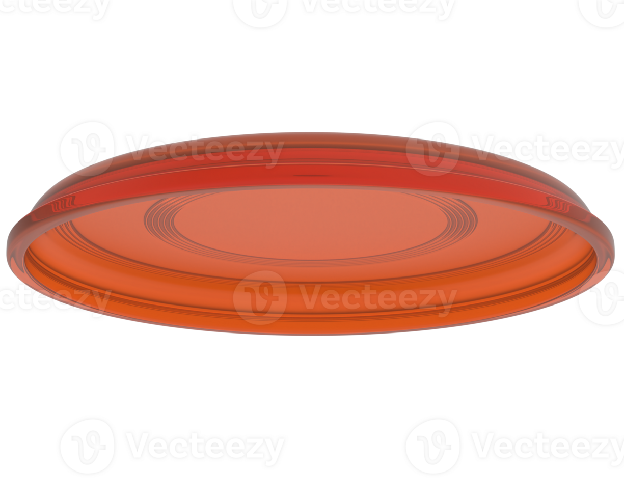 Orange plastic frisbee disk isolated on background. 3d rendering - illustration png