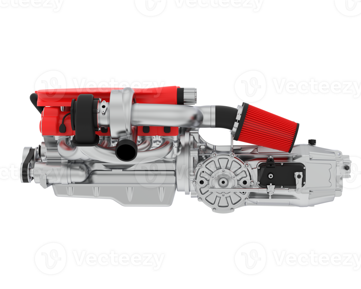 Supercar engine isolated on background. 3d rendering - illustration png