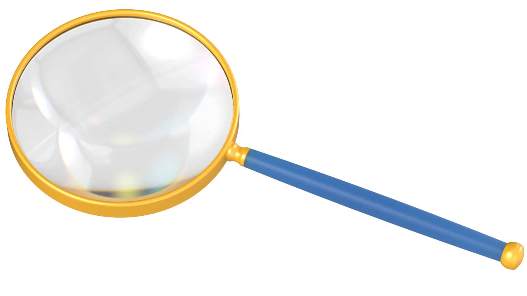 Magnifying glass isolated on background. 3d rendering - illustration png