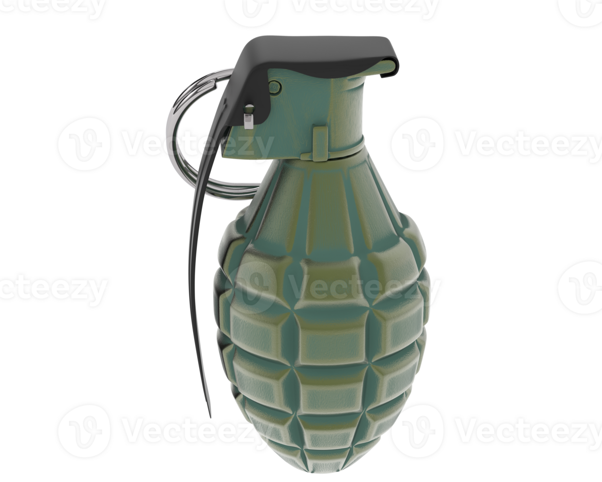 Hand grenade isolated on background. 3d rendering - illustration png