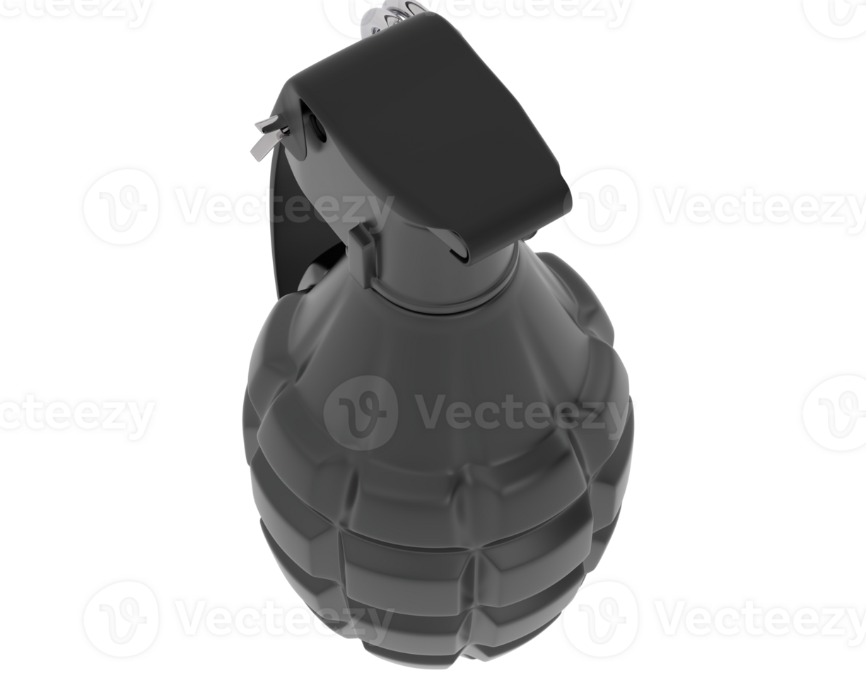 Hand grenade isolated on background. 3d rendering - illustration png