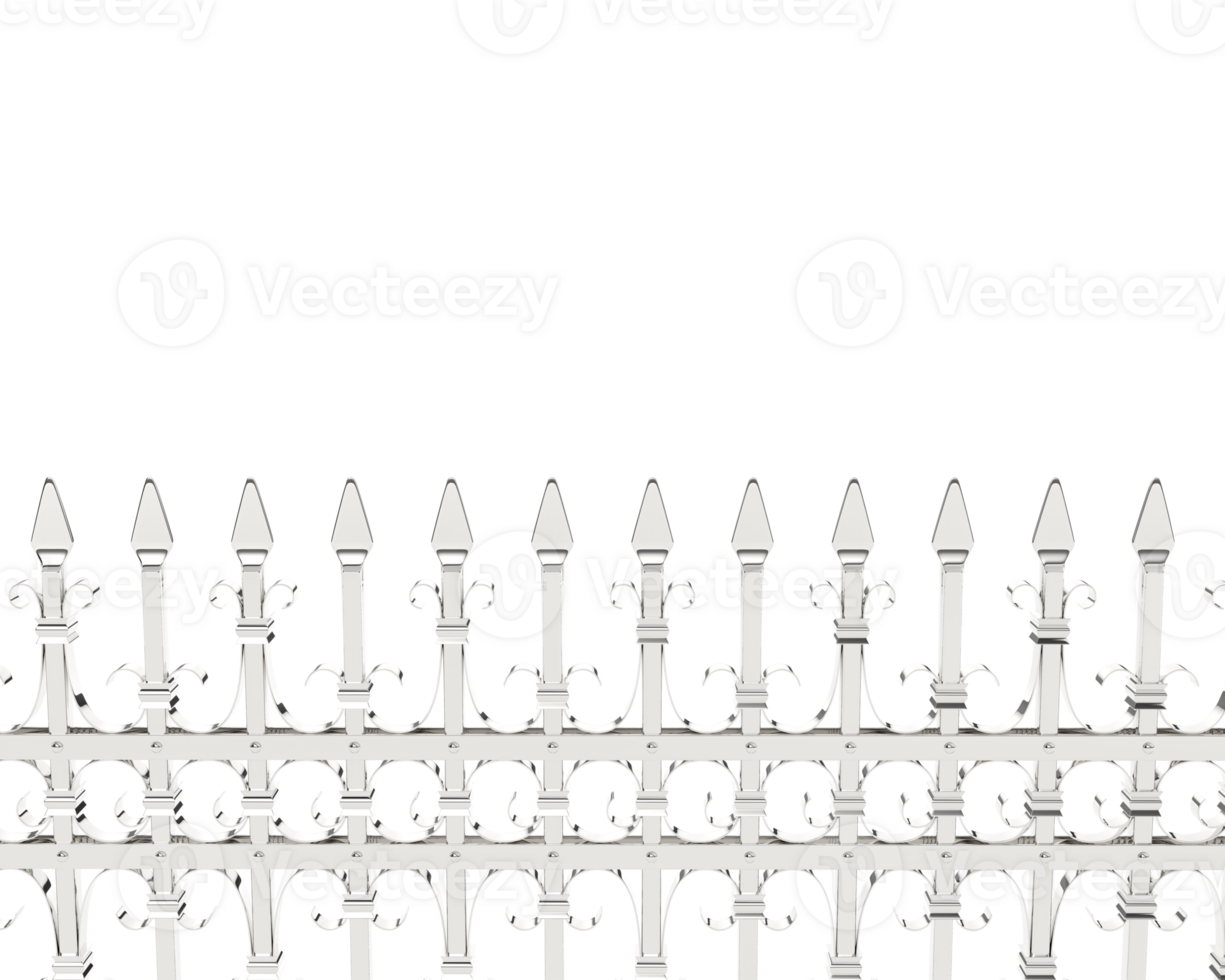 metallisk staket isolerat på bakgrund. 3d tolkning - illustration png