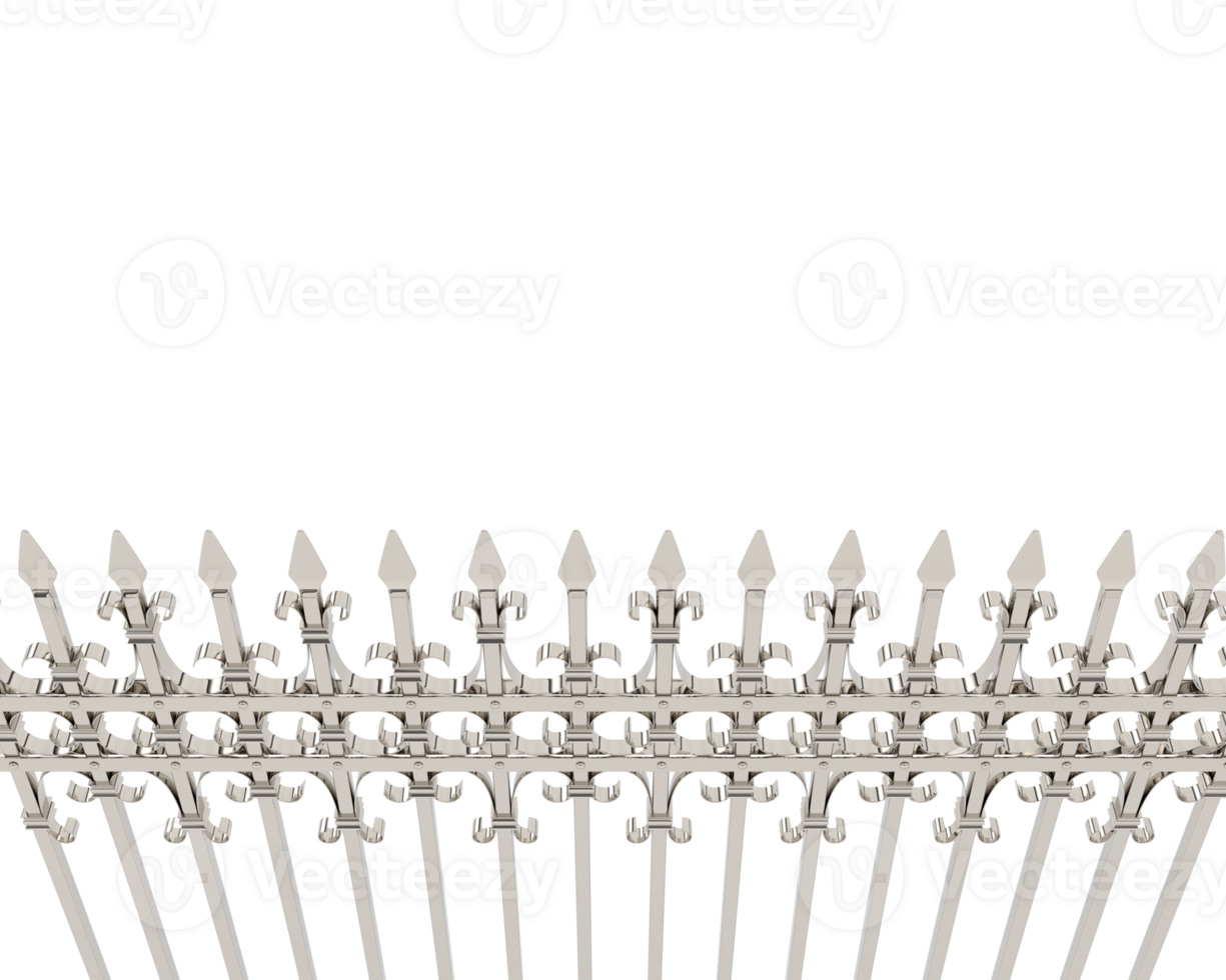 metallisk staket isolerat på bakgrund. 3d tolkning - illustration png