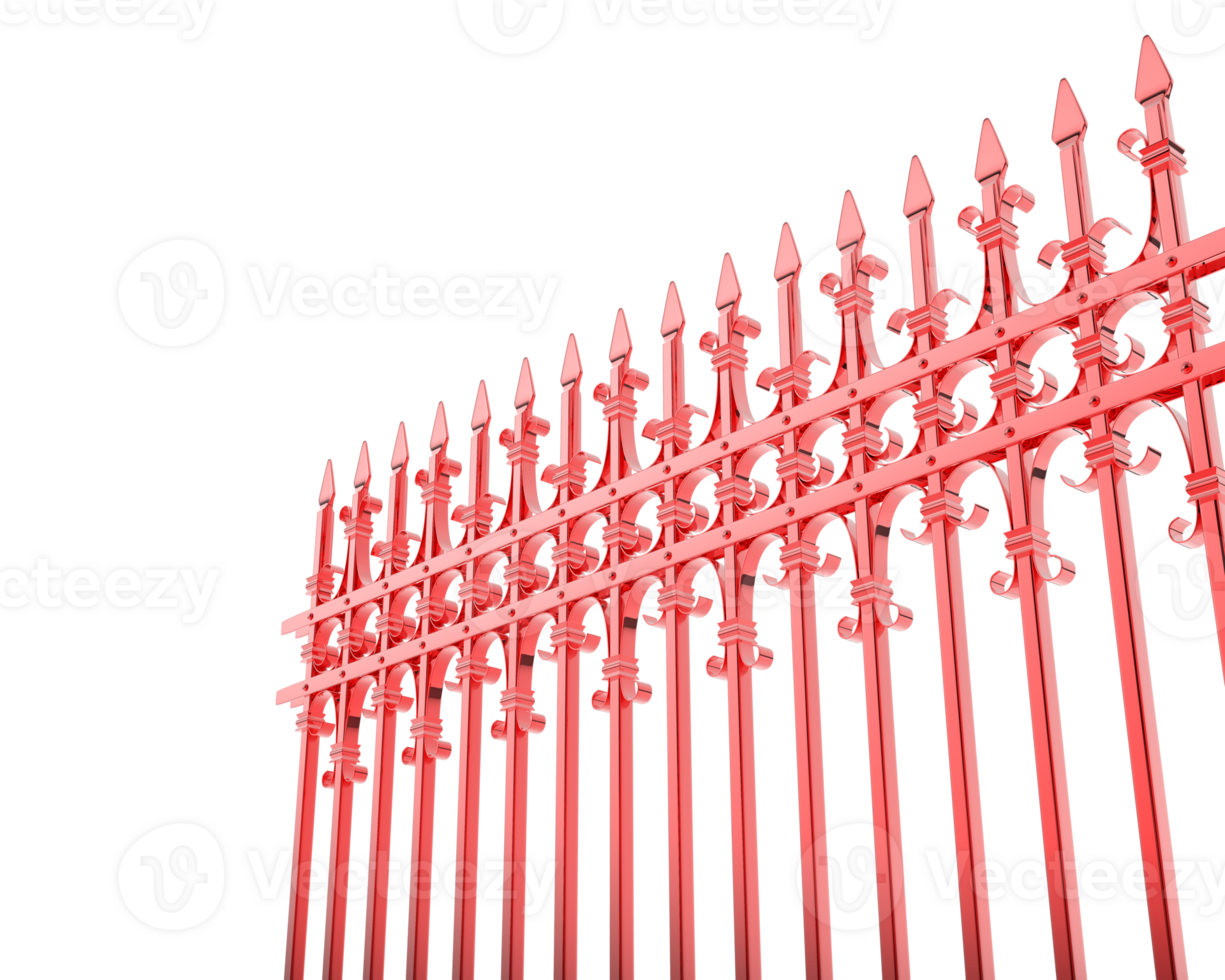 metallisk staket isolerat på bakgrund. 3d tolkning - illustration png