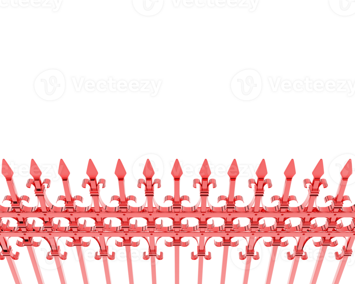 metallisk staket isolerat på bakgrund. 3d tolkning - illustration png