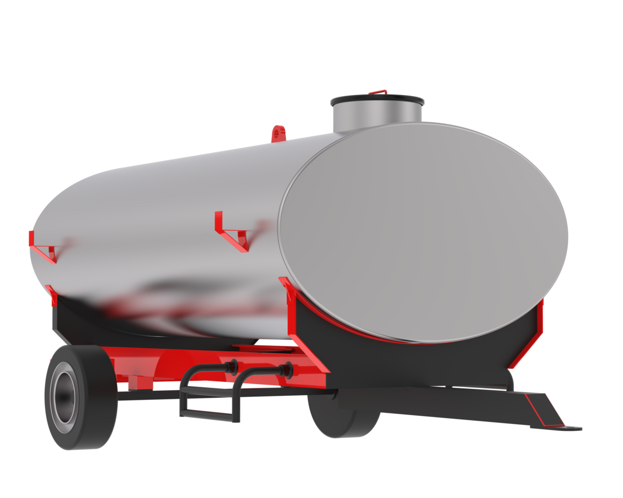 Mobile oil tank isolated on background. 3d rendering - illustration png