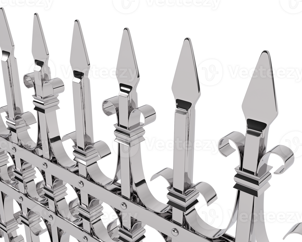 metalen hek geïsoleerd Aan achtergrond. 3d renderen - illustratie png