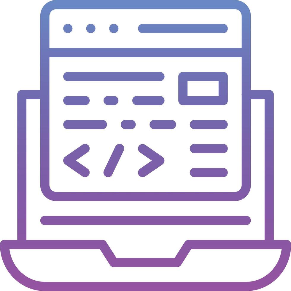 Laptop Coding Vector Icon