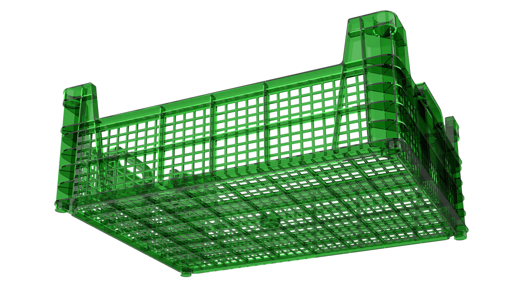 Plastic crate isolated on background. 3d rendering illustration