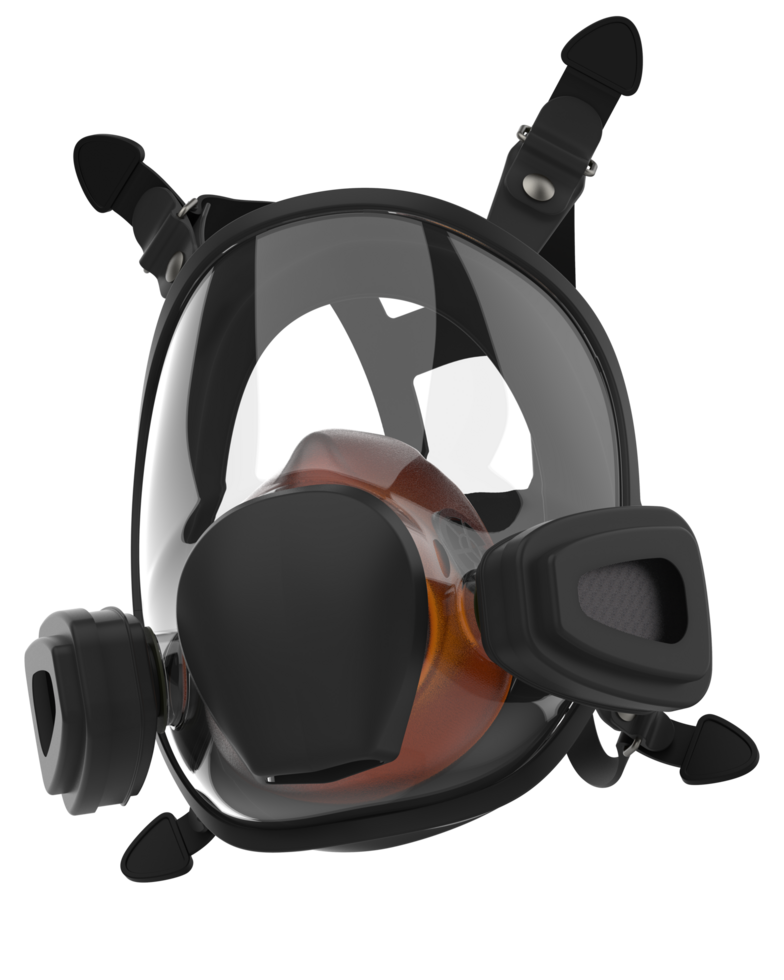 Gas mask isolated on background. 3d rendering - illustration png