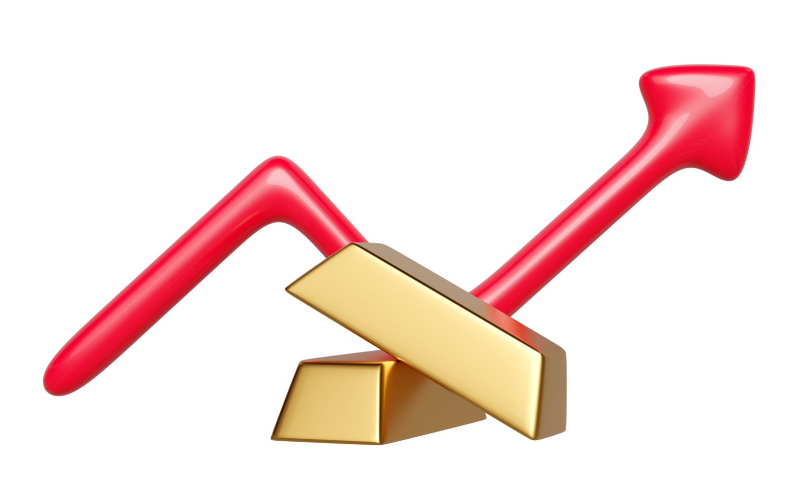 3D charts graph with arrow, analysis business financial data, Online marketing, business strategy minimal concept, 3d render illustration png