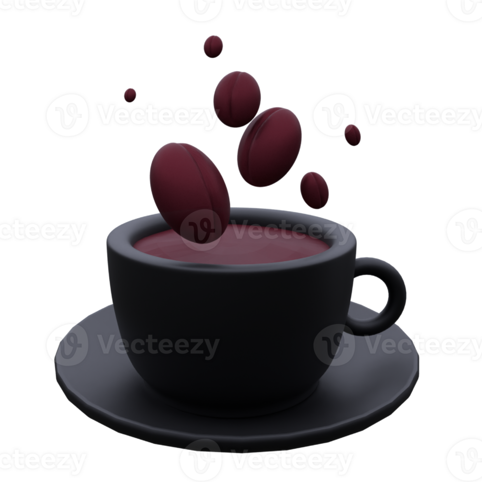 unique Hot Coffee mug 3D rendering icon simple illustration.Realistic  illustration. png