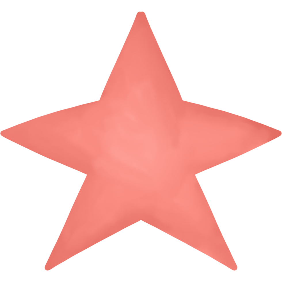 Pink color star cartoon icon. hand drawn watercolor style icon png