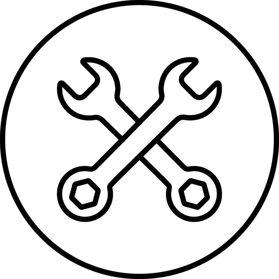 icono de vector de llave cruzada