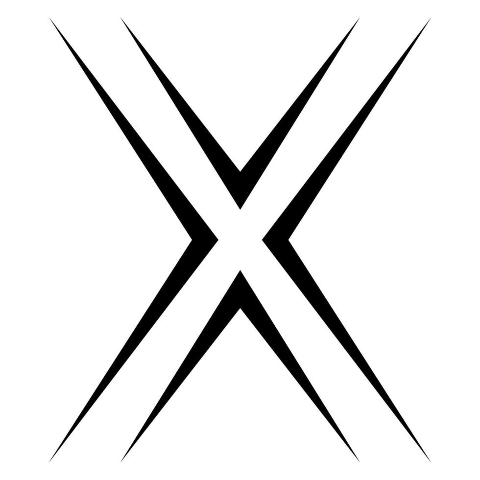 letra X uno línea icono logotipo fuente, X logo estudio vector