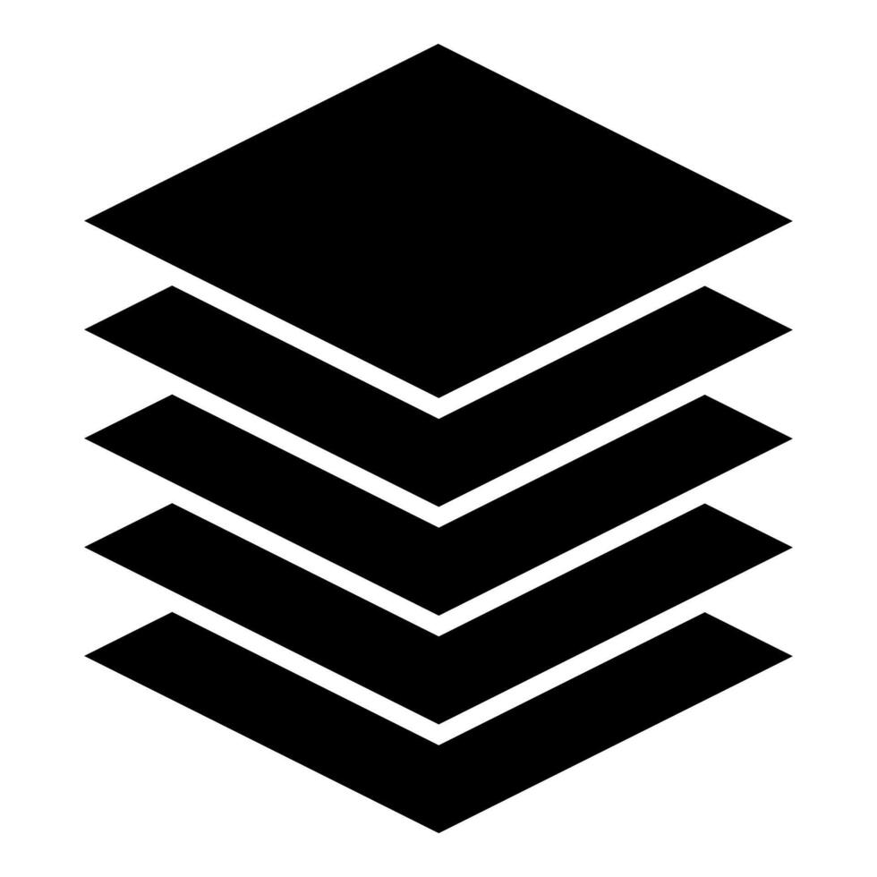 Icon stack of layers, layers parallel to the plane vector