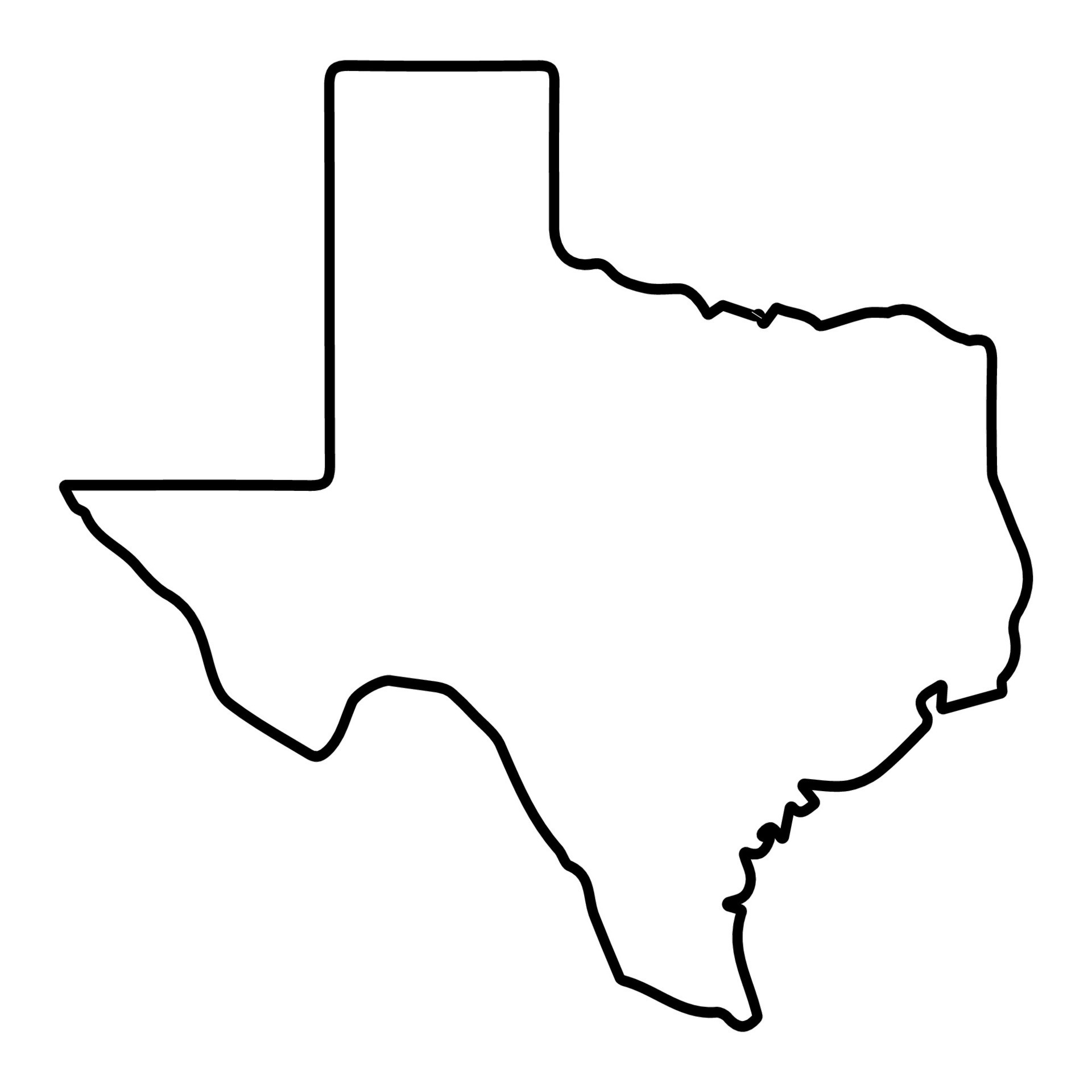 Texas state border, USA Texas border contours, geographic map 37367793