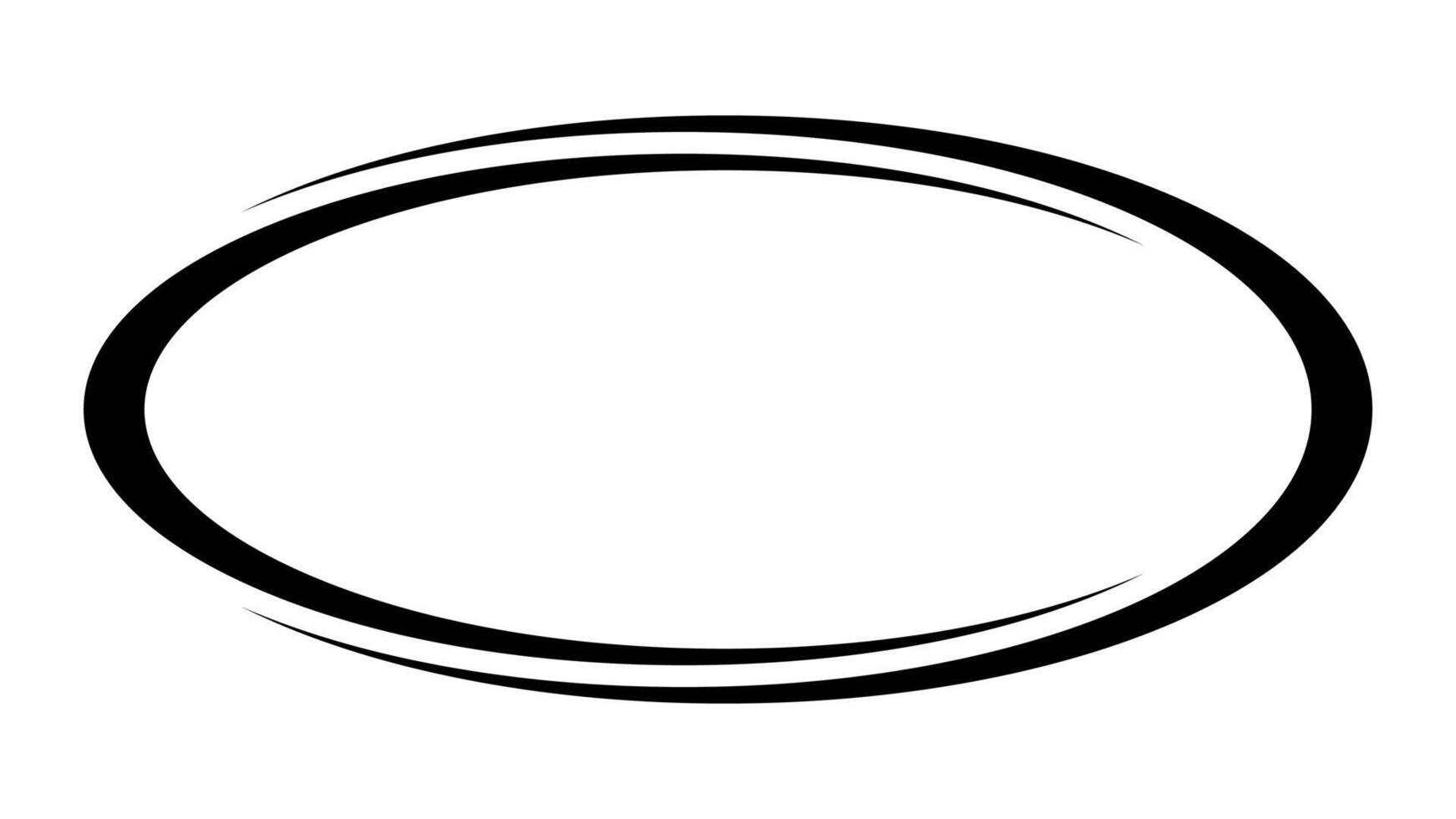 Oval swoosh, stroke curve lines price tag, scrawl underline oval vector