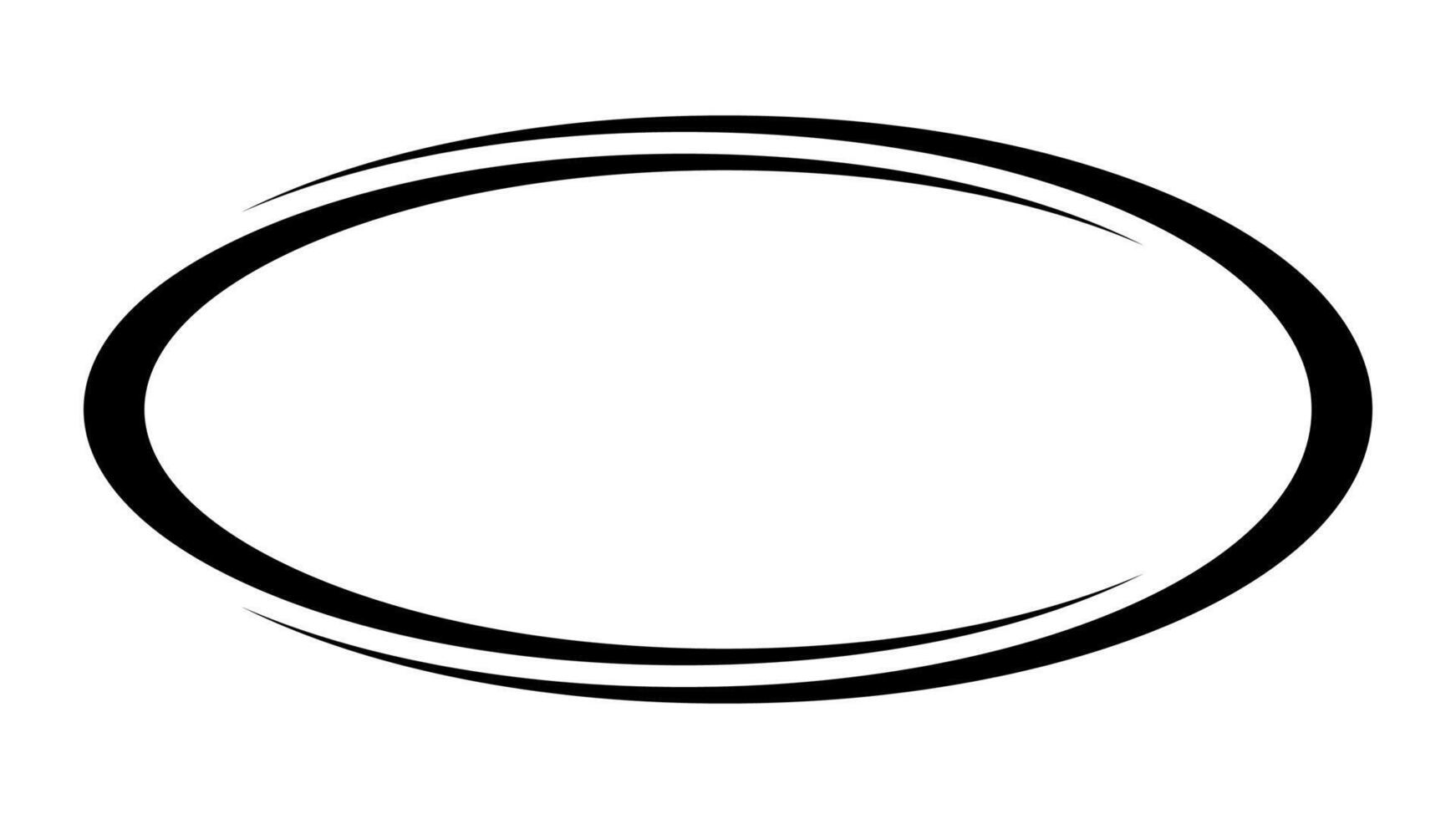 Oval swoosh, stroke curve lines price tag, scrawl underline oval vector