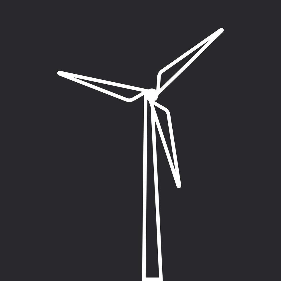 White wind power plant. Energy conversion concept. Modern windmill design in flat style. Vector. vector