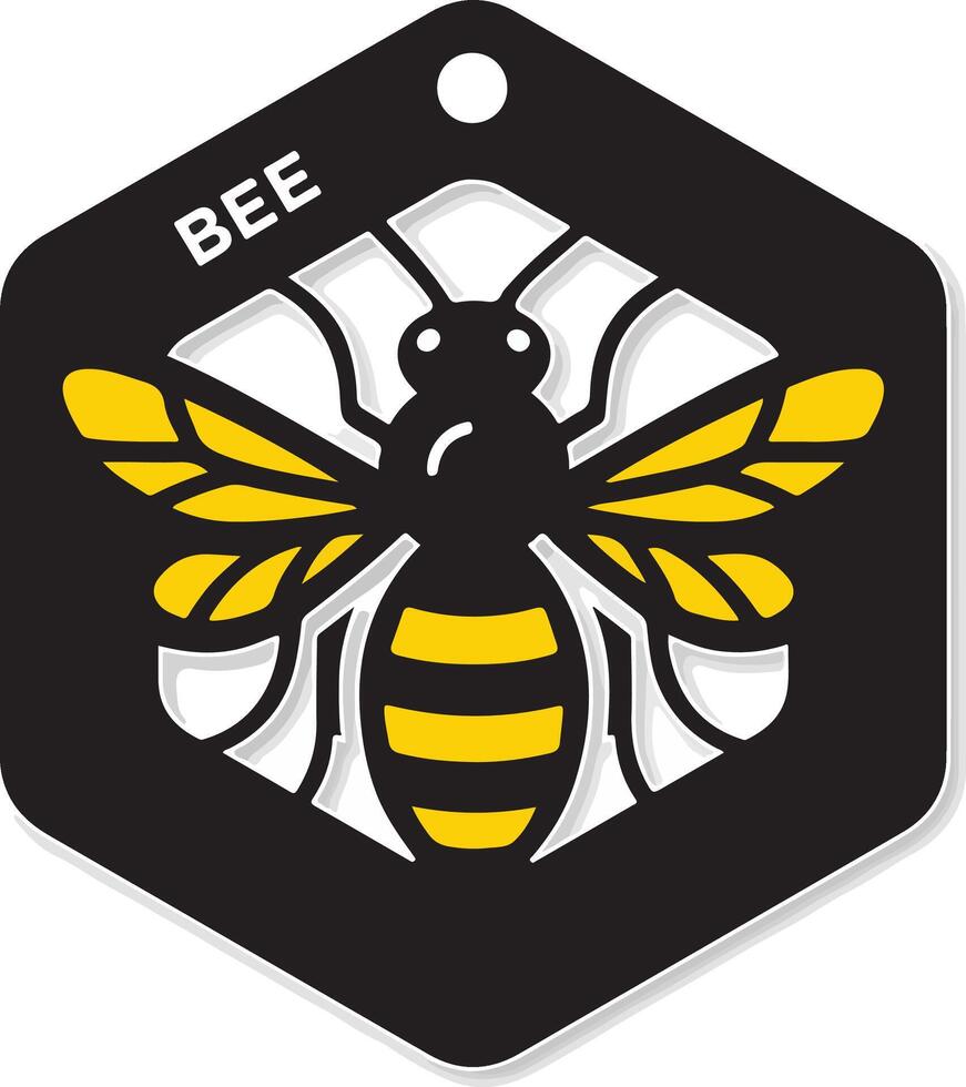 design a bee inspired metal keyring vector