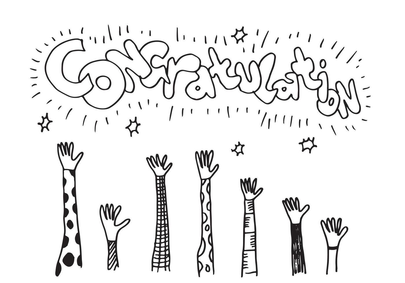 Applause hand draw on white background with congratulation text.vector illustration. vector