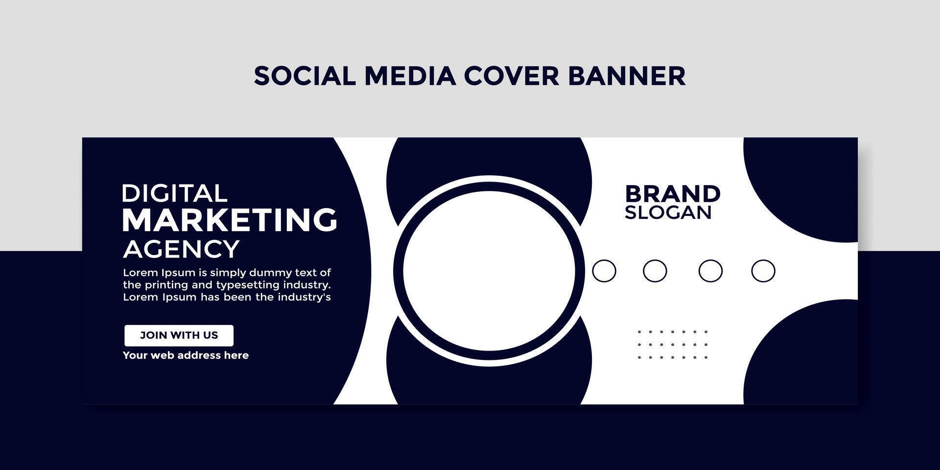 Modern social media cover banner template vector