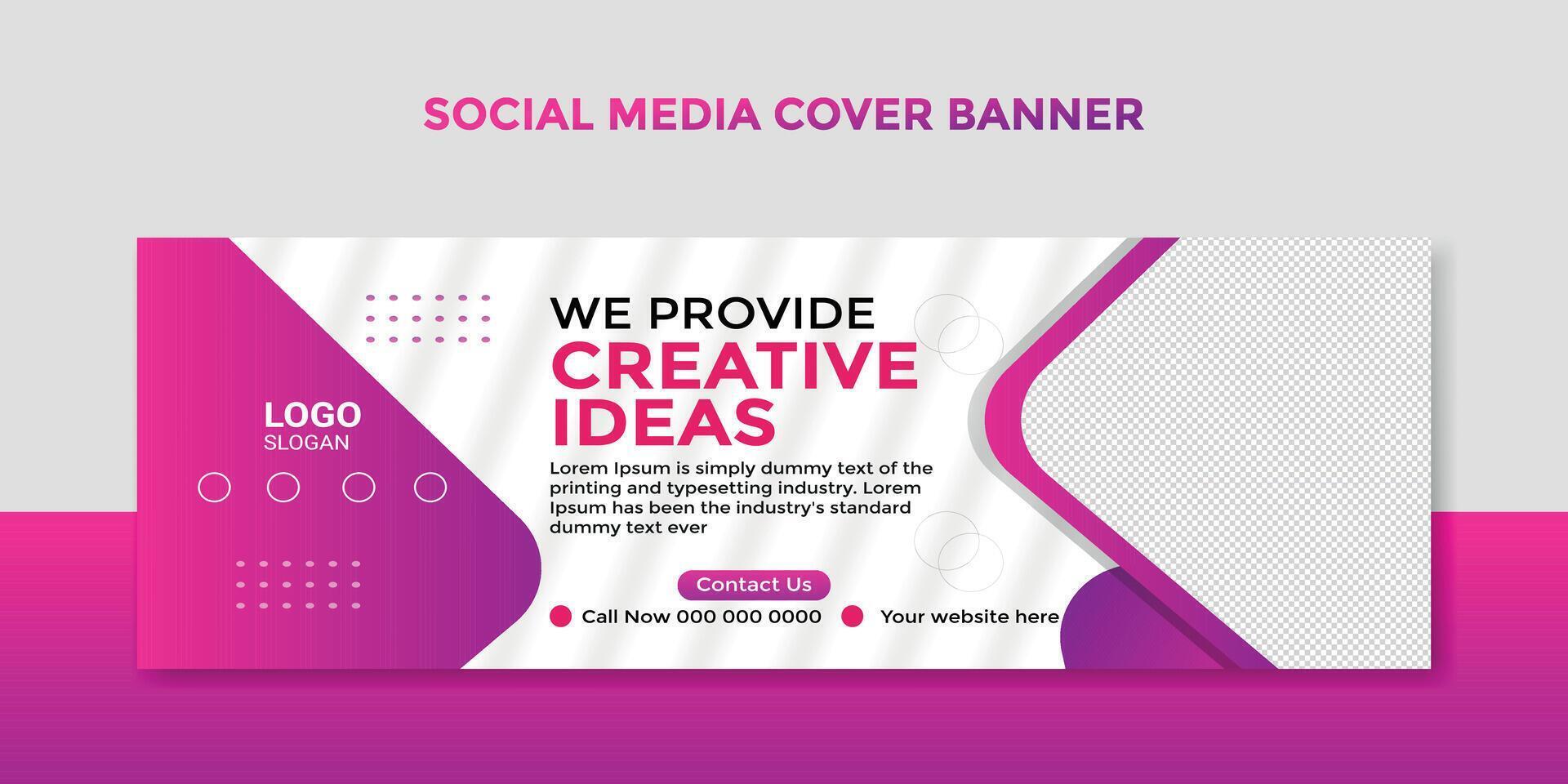Modern social media cover banner template vector