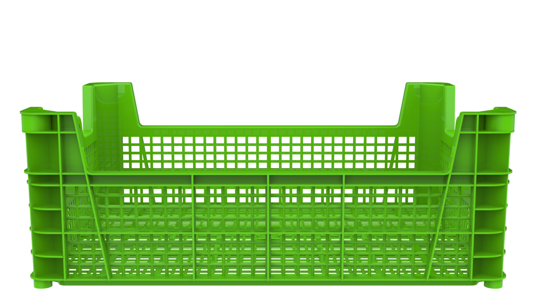 Plastic crate isolated on background. 3d rendering illustration