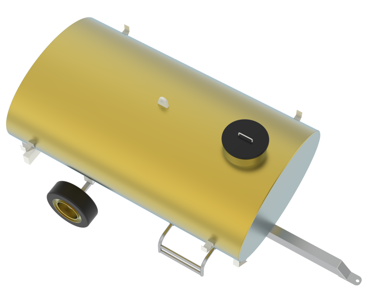 Mobile oil tank isolated on background. 3d rendering - illustration png