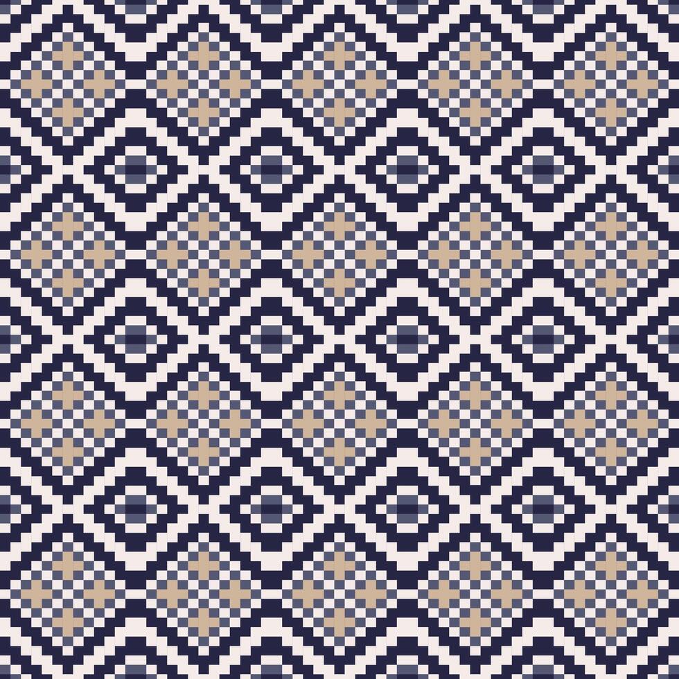 Geometric Pixel Art Seamless Pattern. Vector design for wallpaper and background