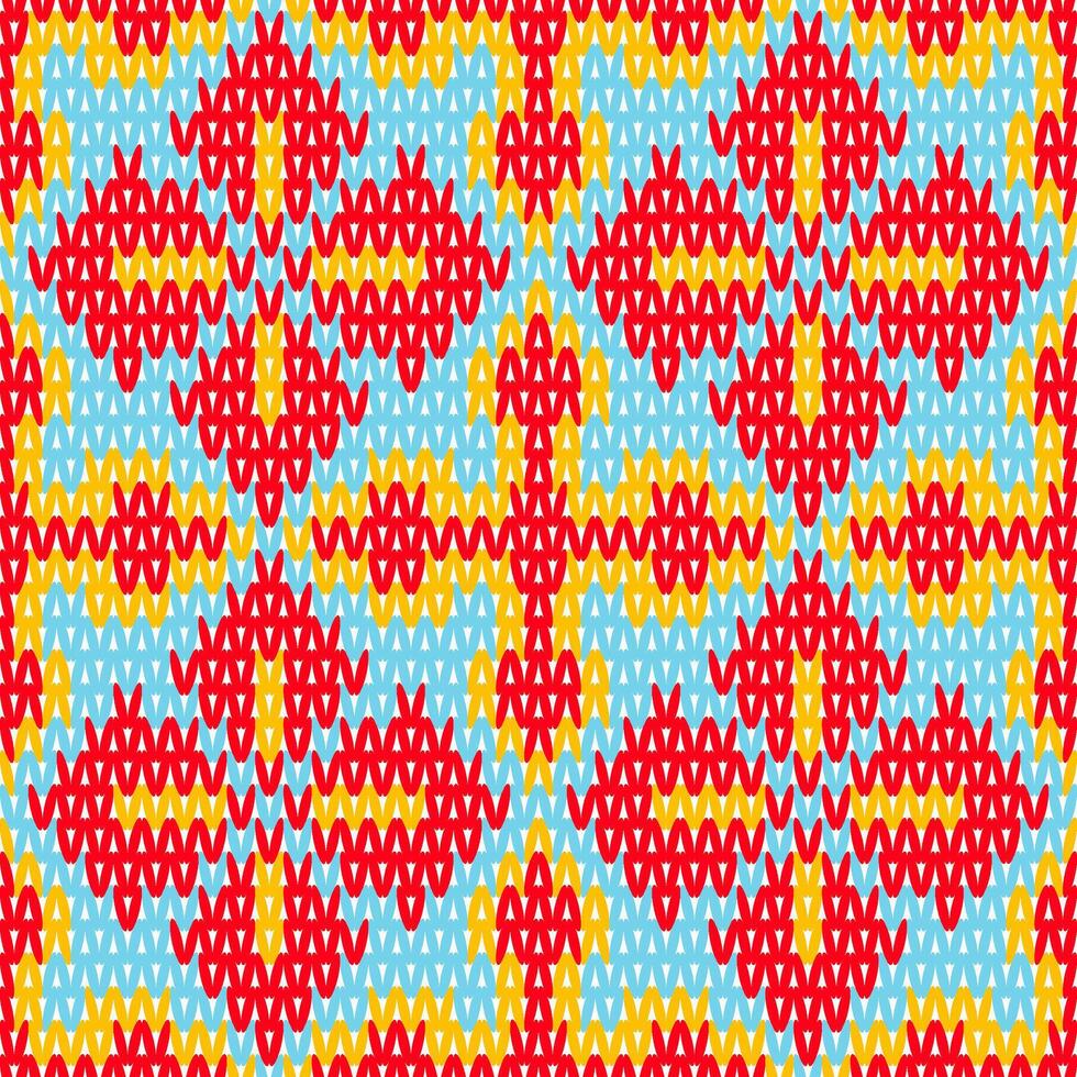 Floral Knitting Seamless Pattern.  Vector design for fabric, tile, wrapping, clothing, wallpaper, and background