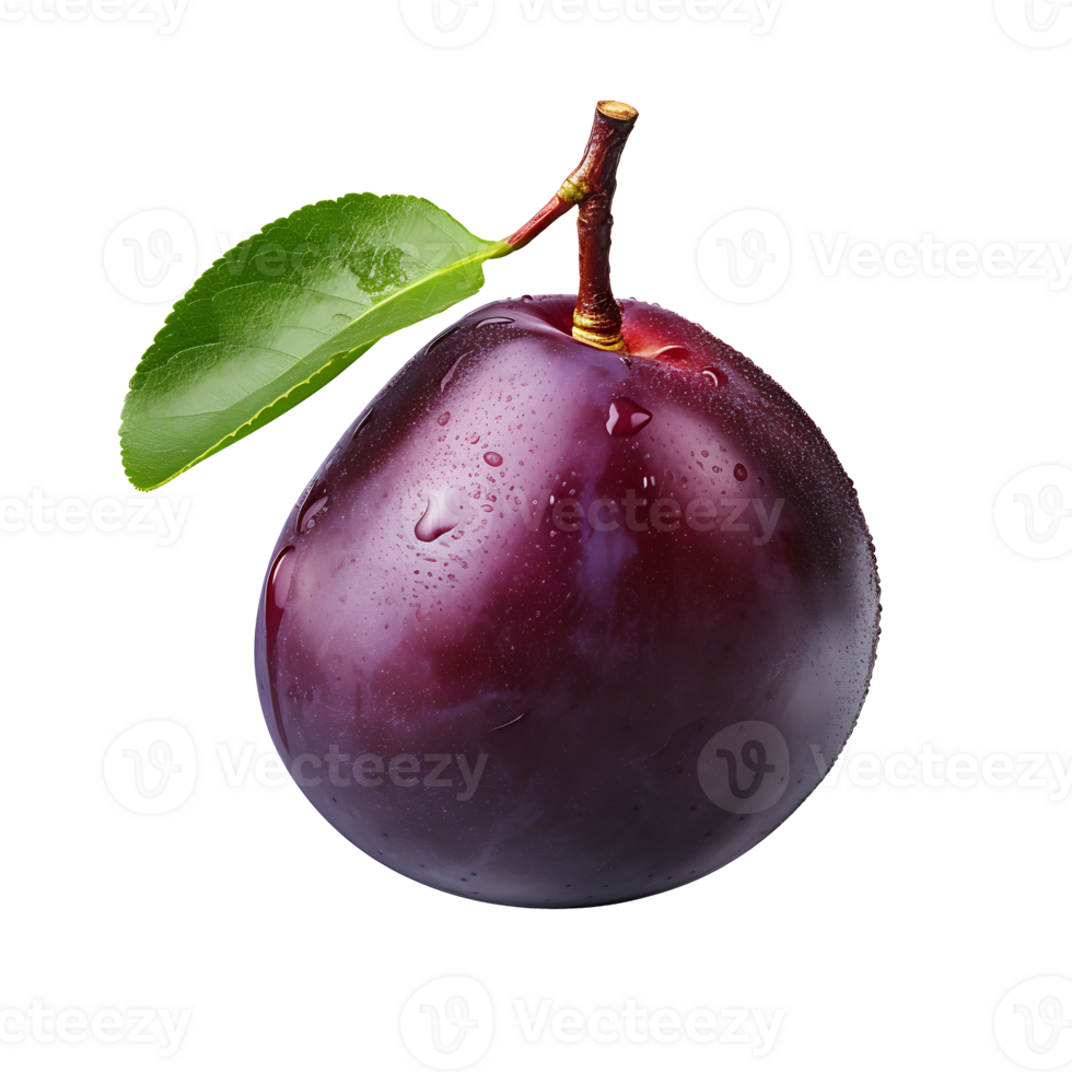 AI generated Plum fruit icon isolated transparent background png