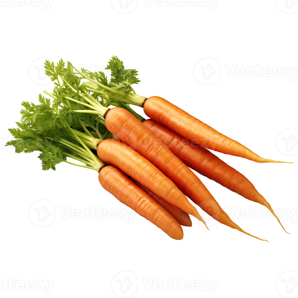 AI generated Orange carrots vegetable icon isolated transparent background png