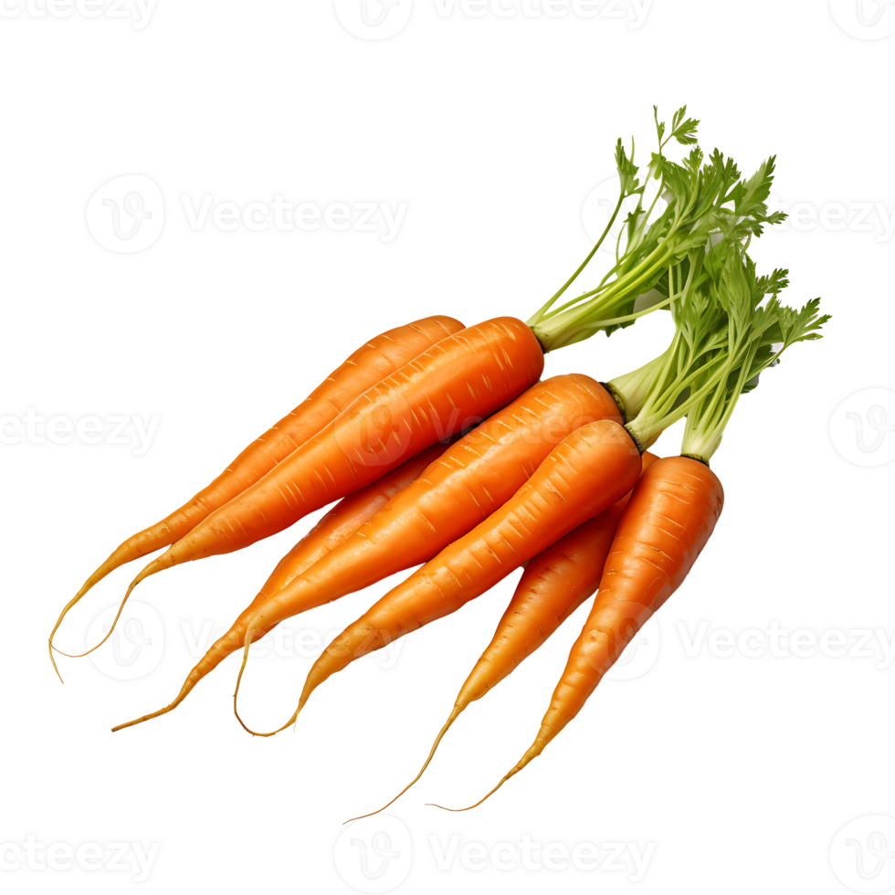 AI generated Orange carrots vegetable icon isolated transparent background png