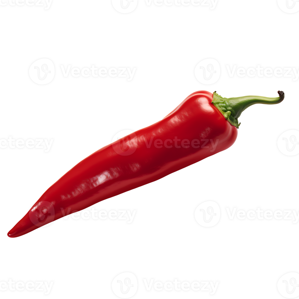 AI generated Red chili vegetable icon isolated transparent background png