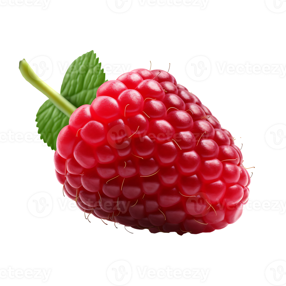 AI generated Raspberry fruit icon isolated transparent background png