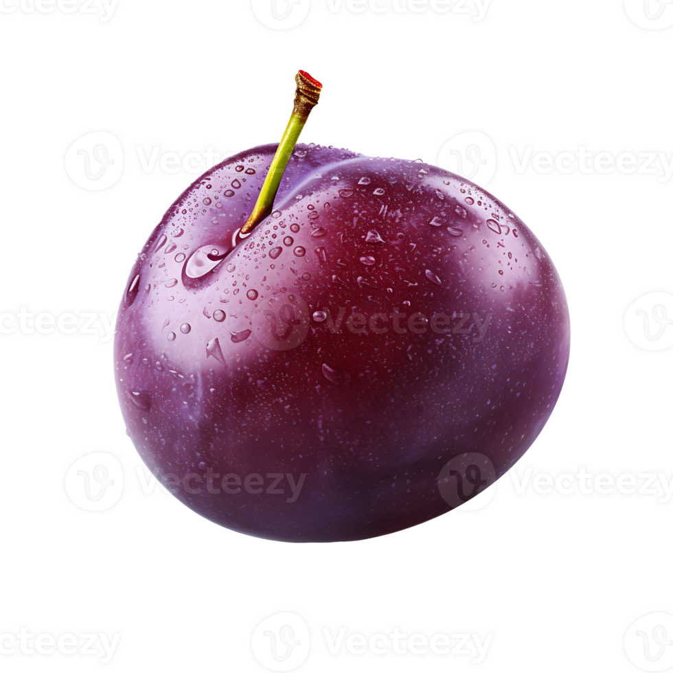 AI generated Plum fruit icon isolated transparent background png