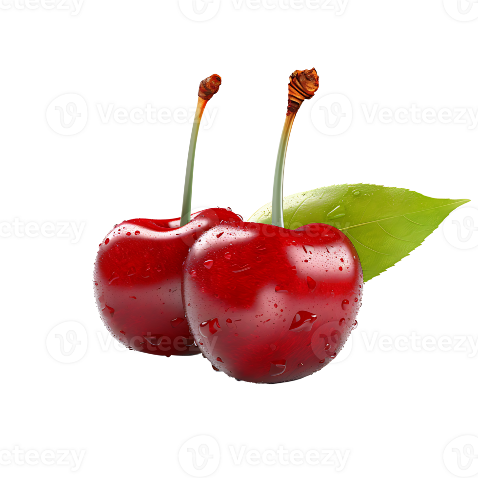 AI generated Cherry fruit icon isolated transparent background png