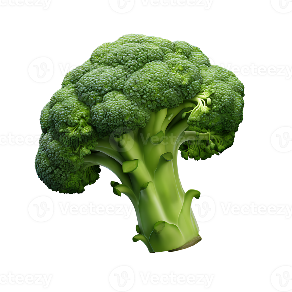 AI generated Broccoli vegetable icon isolated transparent background png