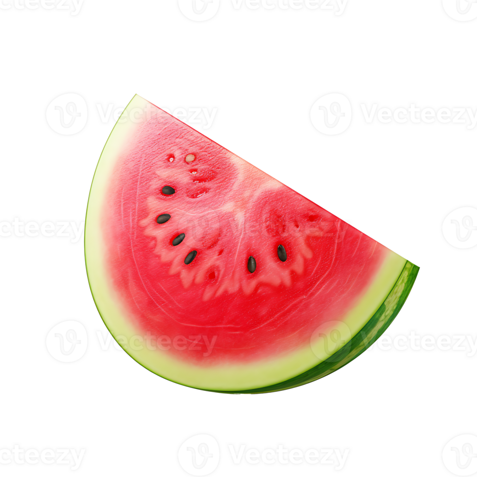 AI generated Watermelon fruit icon isolated transparent background png