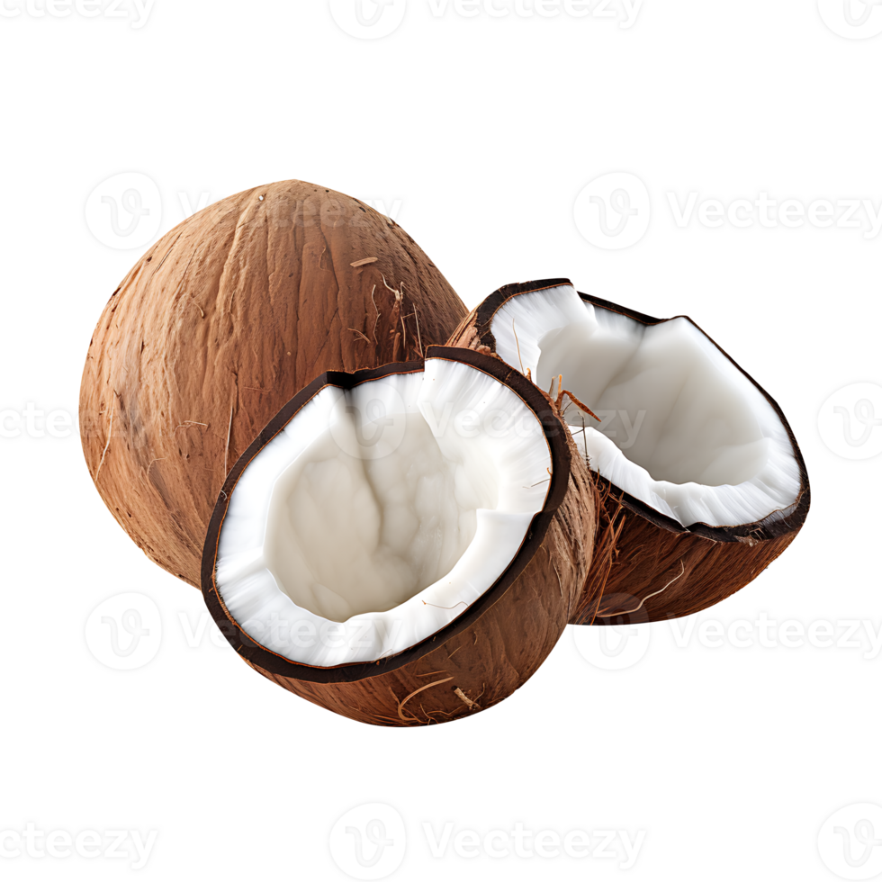 AI generated Coconuts fruit icon isolated transparent background png