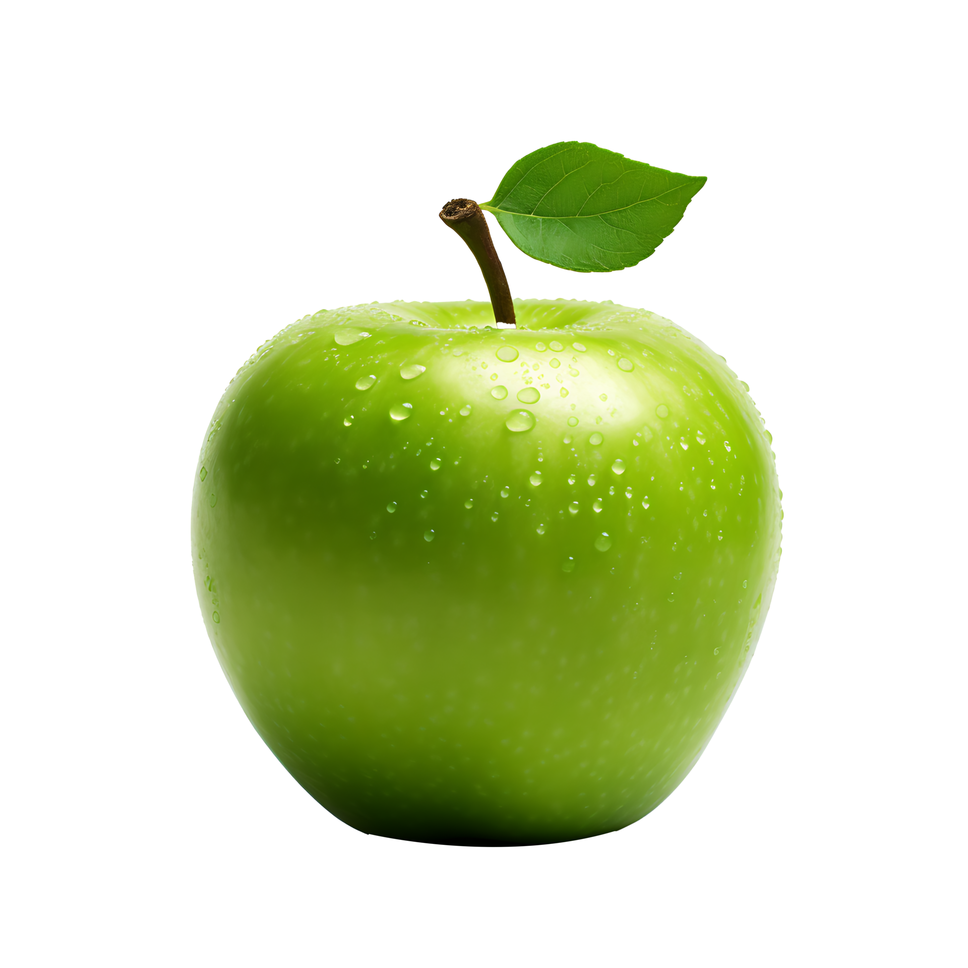 AI generated Green apple fruit icon isolated transparent background